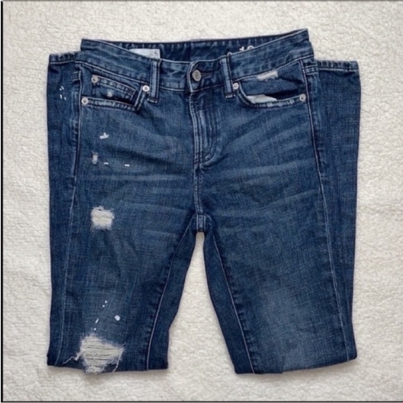 Gap Jeans Denim Ripped Distressed Paint splatter Size 24 x 27 custom - Picture 3 of 7